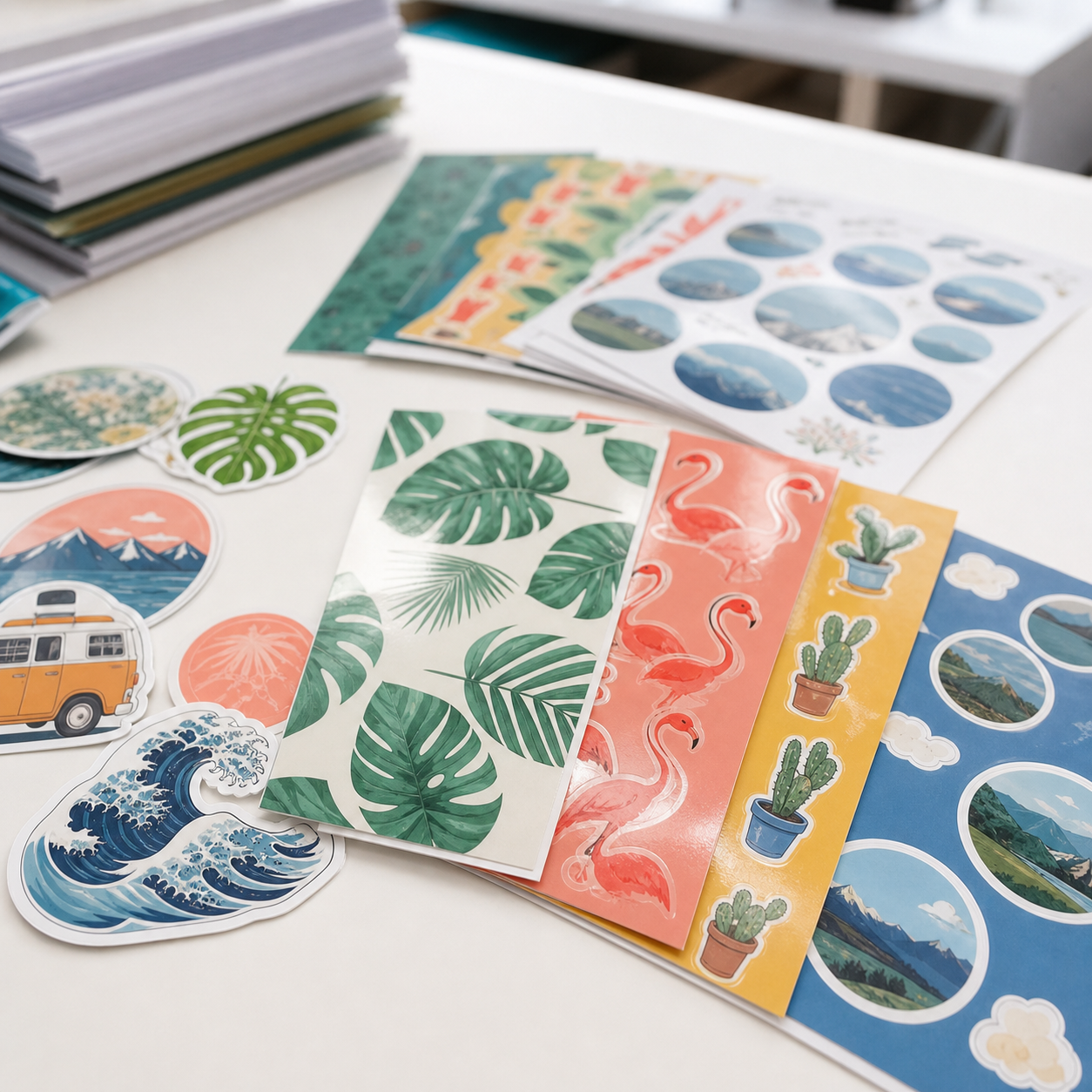 Mockup Stiker & Label Gema Printing